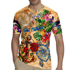 Sint Eustatius Rugby Jersey Geographic Coordinate Anchor - Turlte Tropical