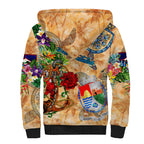Sint Eustatius Sherpa Hoodie Geographic Coordinate Anchor - Turlte Tropical