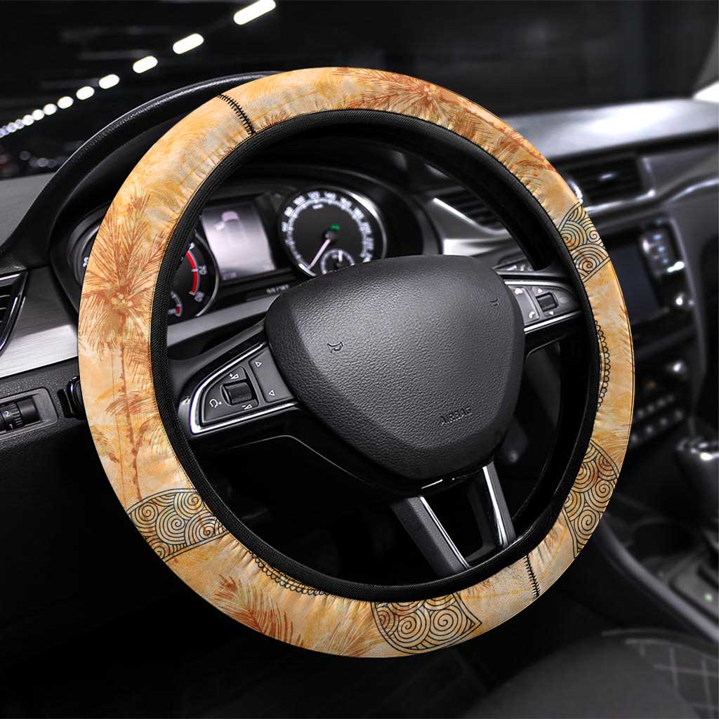 Sint Eustatius Steering Wheel Cover Geographic Coordinate Anchor - Turlte Tropical