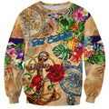 Sint Eustatius Sweatshirt Geographic Coordinate Anchor - Turlte Tropical