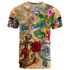 Sint Eustatius T Shirt Geographic Coordinate Anchor - Turlte Tropical