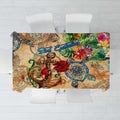 Sint Eustatius Tablecloth Geographic Coordinate Anchor - Turlte Tropical