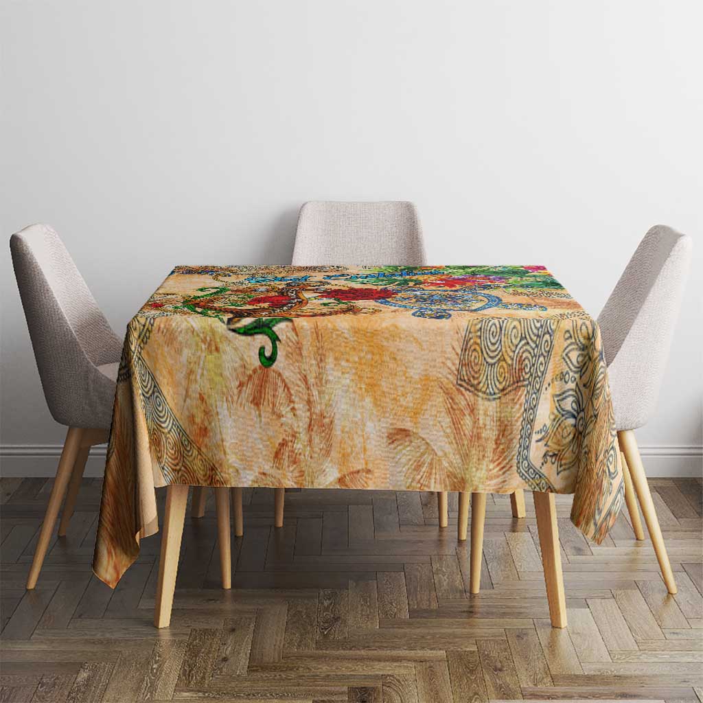 Sint Eustatius Tablecloth Geographic Coordinate Anchor - Turlte Tropical