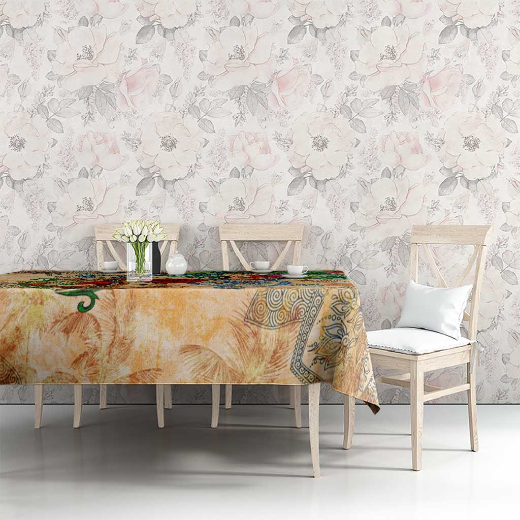 Sint Eustatius Tablecloth Geographic Coordinate Anchor - Turlte Tropical