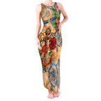 Sint Eustatius Tank Maxi Dress Geographic Coordinate Anchor - Turlte Tropical