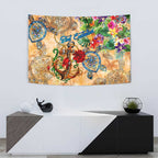 Sint Eustatius Tapestry Geographic Coordinate Anchor - Turlte Tropical