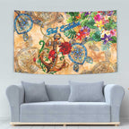 Sint Eustatius Tapestry Geographic Coordinate Anchor - Turlte Tropical