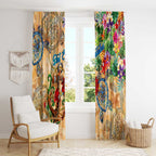 Sint Eustatius Window Curtain Geographic Coordinate Anchor - Turlte Tropical
