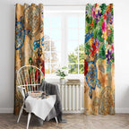 Sint Eustatius Window Curtain Geographic Coordinate Anchor - Turlte Tropical