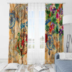 Sint Eustatius Window Curtain Geographic Coordinate Anchor - Turlte Tropical