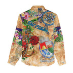 Sint Eustatius Women Casual Shirt Geographic Coordinate Anchor - Turlte Tropical