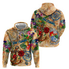 Sint Eustatius Zip Hoodie Geographic Coordinate Anchor - Turlte Tropical