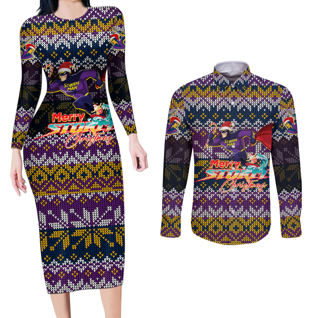 melbourne-storm-christmas-couples-matching-long-sleeve-bodycon-dress-and-long-sleeve-button-shirt-merrystorm-man