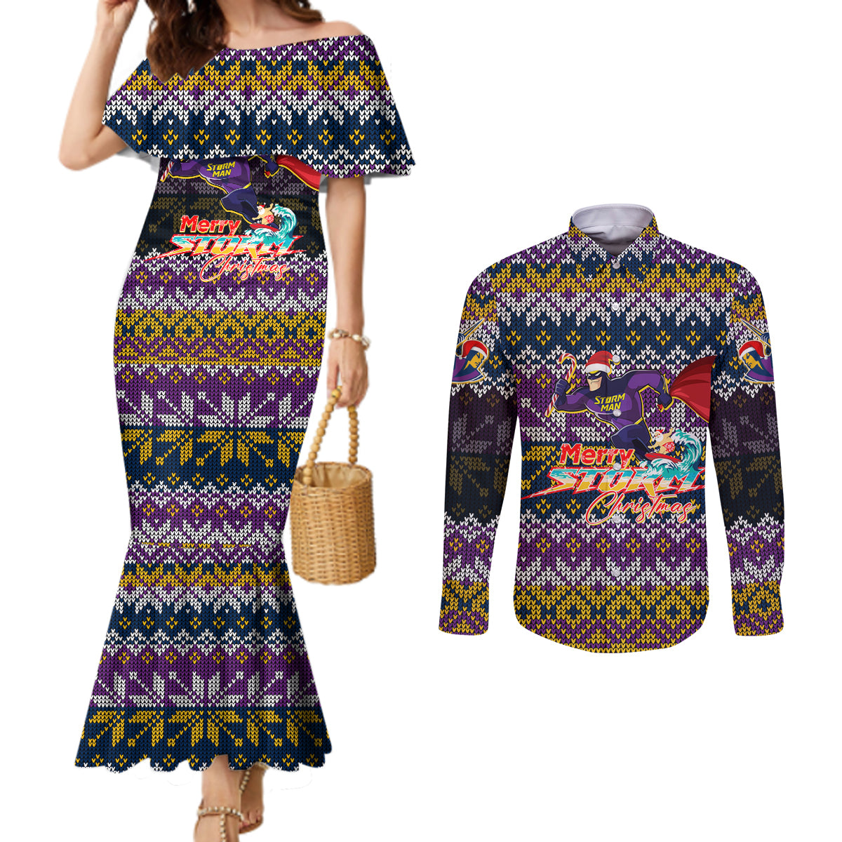 melbourne-storm-christmas-couples-matching-mermaid-dress-and-long-sleeve-button-shirt-merrystorm-man