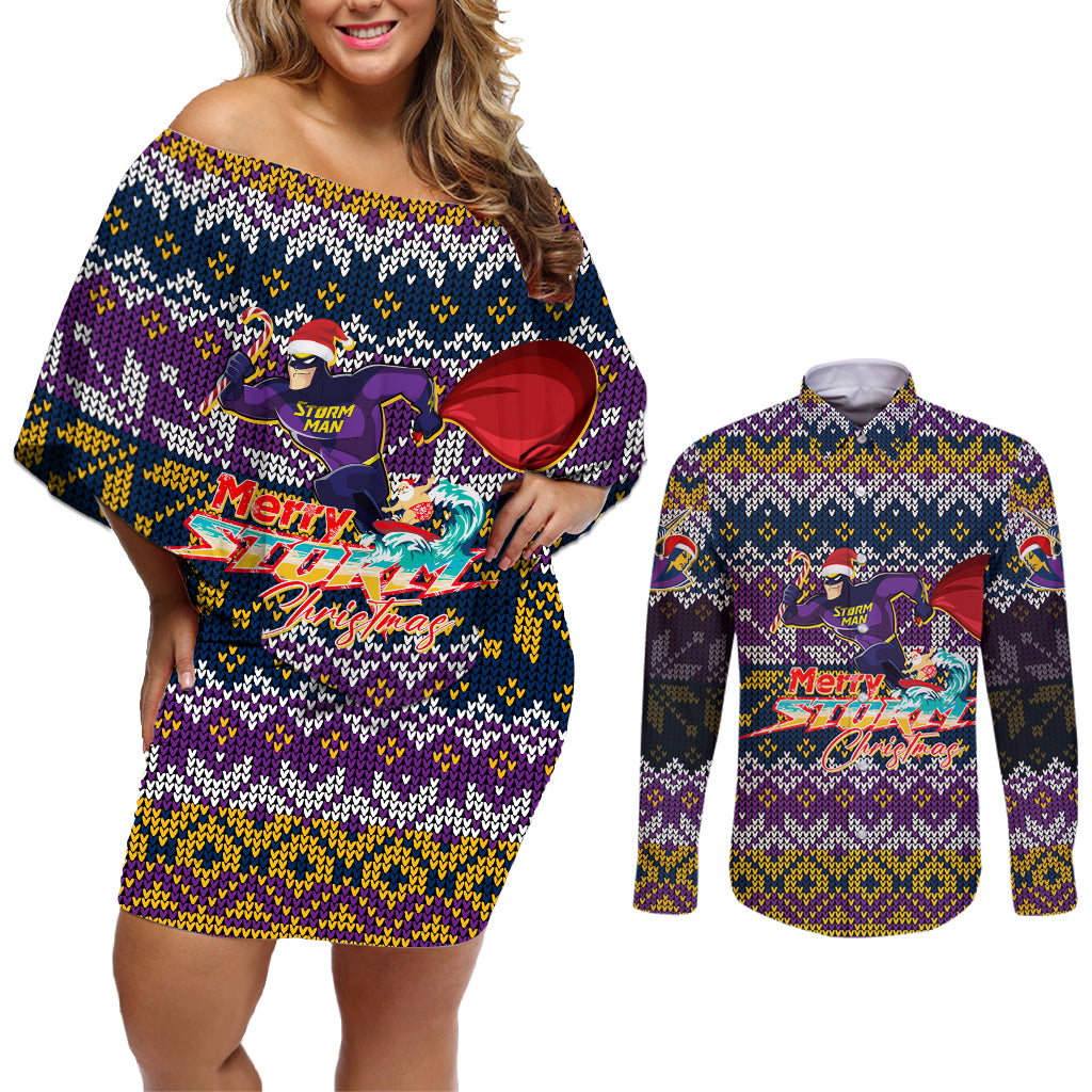 melbourne-storm-christmas-couples-matching-off-shoulder-short-dress-and-long-sleeve-button-shirt-merrystorm-man