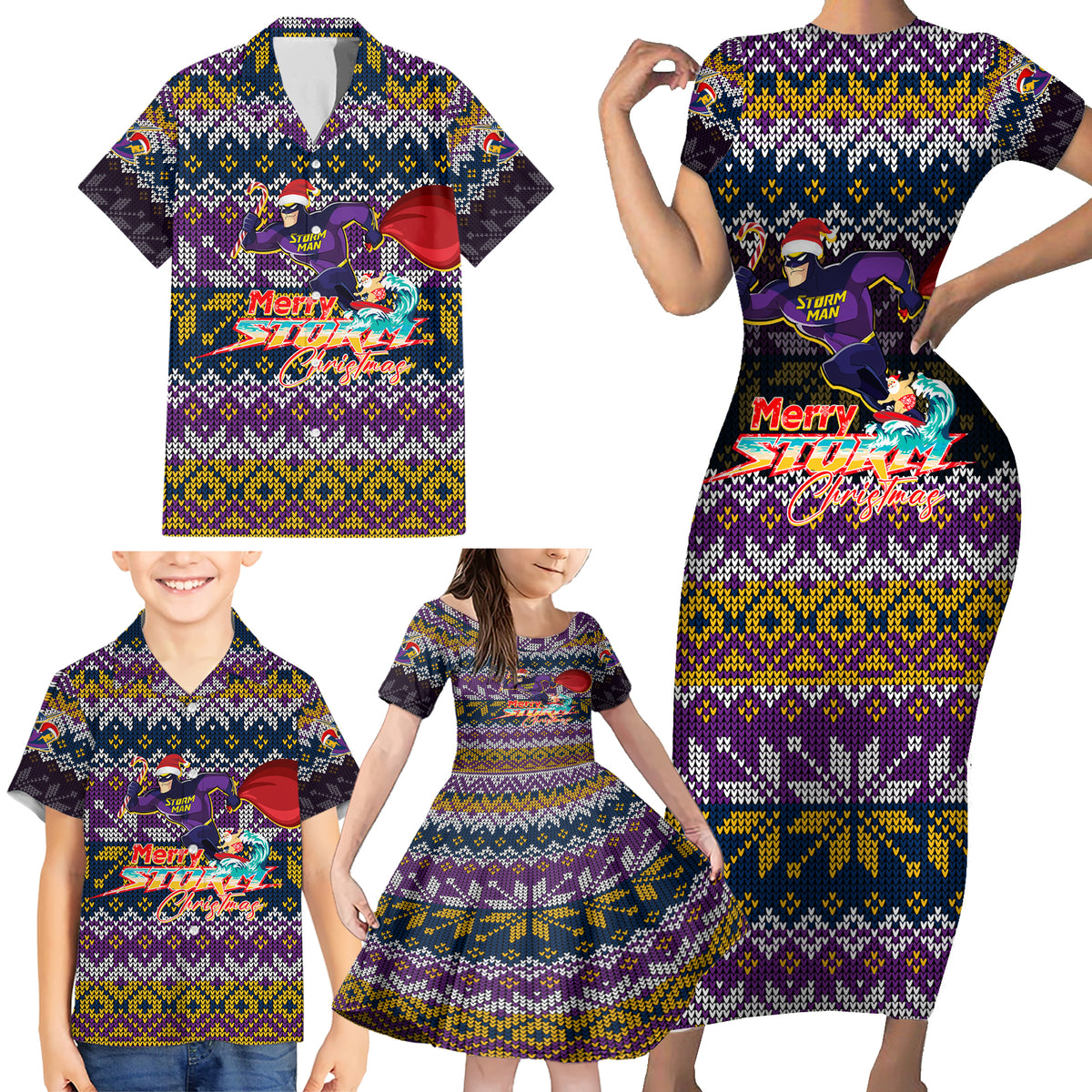 melbourne-storm-christmas-family-matching-short-sleeve-bodycon-dress-and-hawaiian-shirt-merrystorm-man