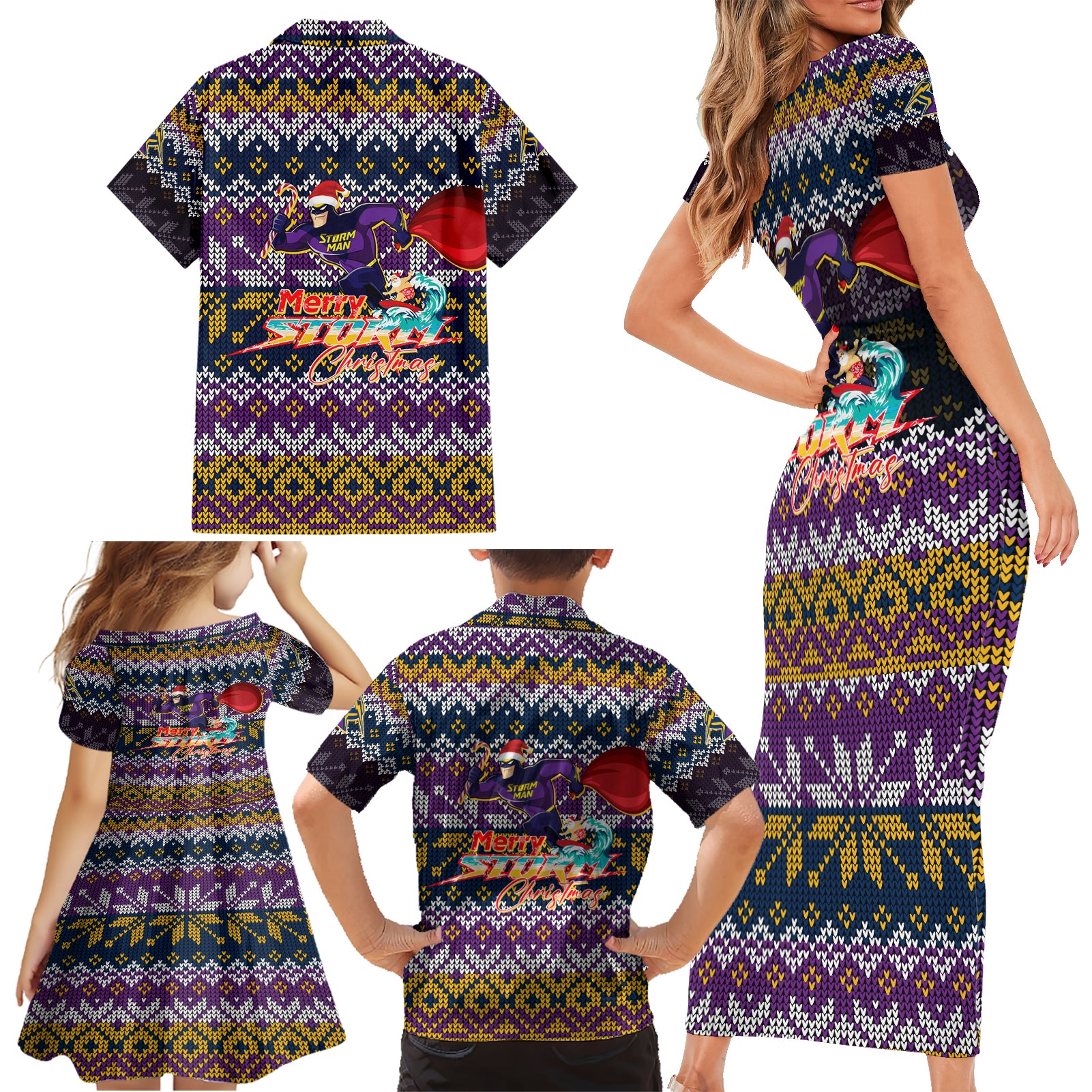melbourne-storm-christmas-family-matching-short-sleeve-bodycon-dress-and-hawaiian-shirt-merrystorm-man
