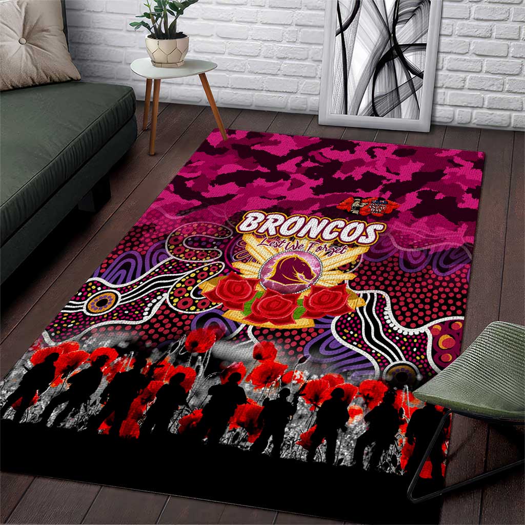 Broncos ANZAC Day Area Rug Australian Army - Lest We Forget