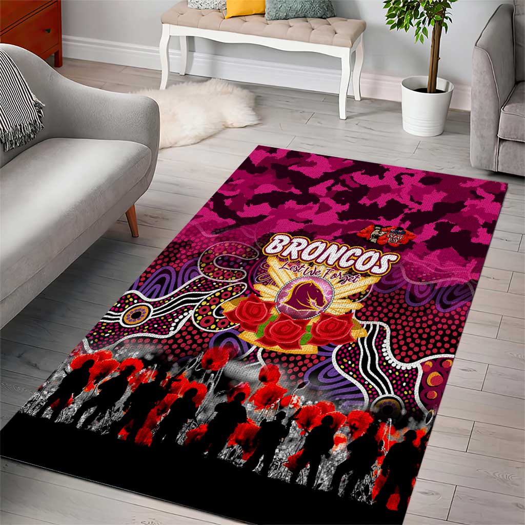 Broncos ANZAC Day Area Rug Australian Army - Lest We Forget