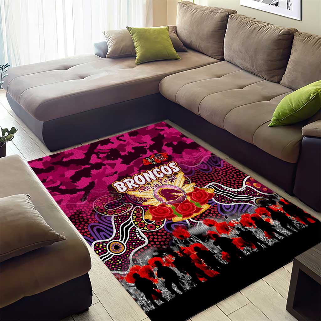Broncos ANZAC Day Area Rug Australian Army - Lest We Forget
