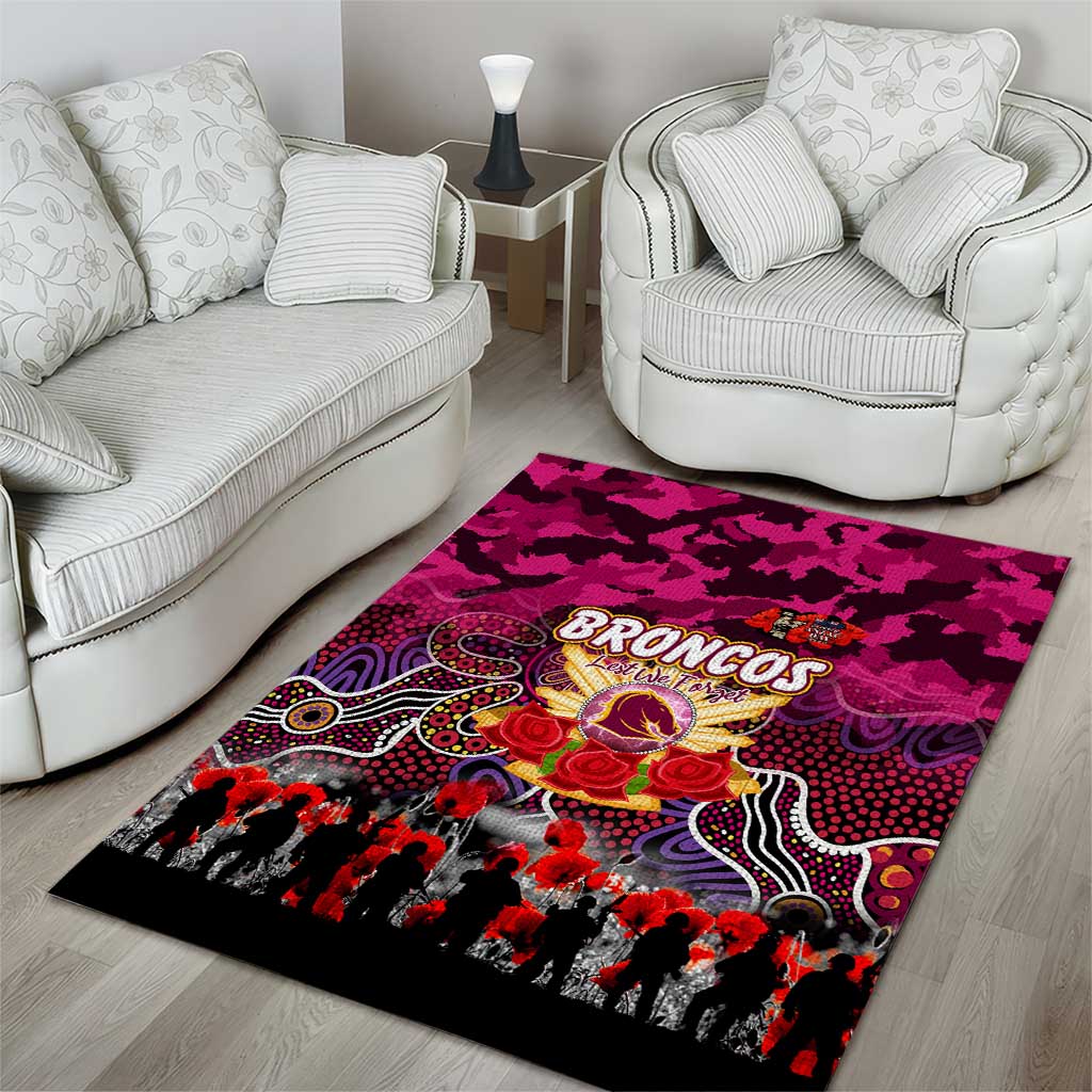 Broncos ANZAC Day Area Rug Australian Army - Lest We Forget