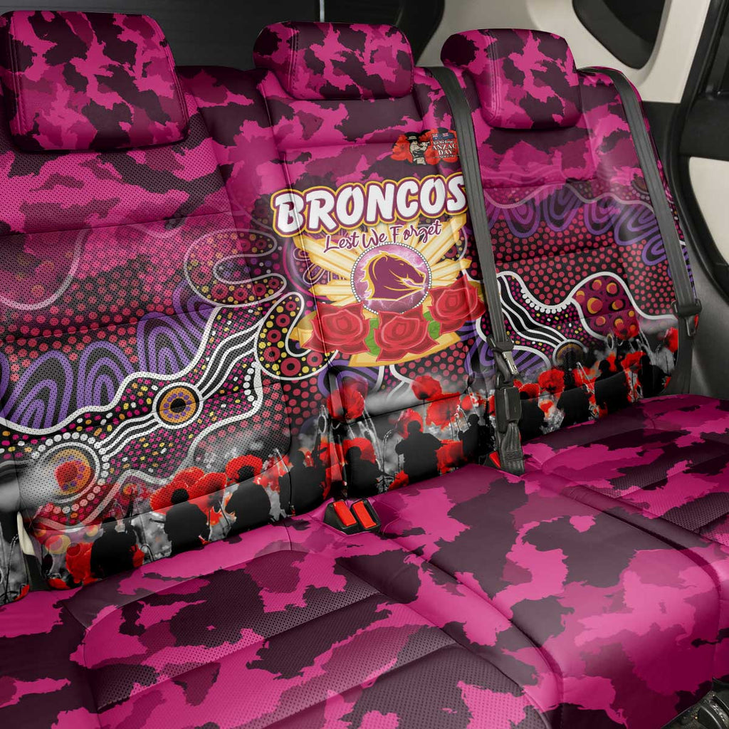 Broncos ANZAC Day Back Car Seat Cover Australian Army - Lest We Forget
