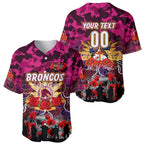 Personalized Broncos ANZAC Day Baseball Jersey Australian Army - Lest We Forget