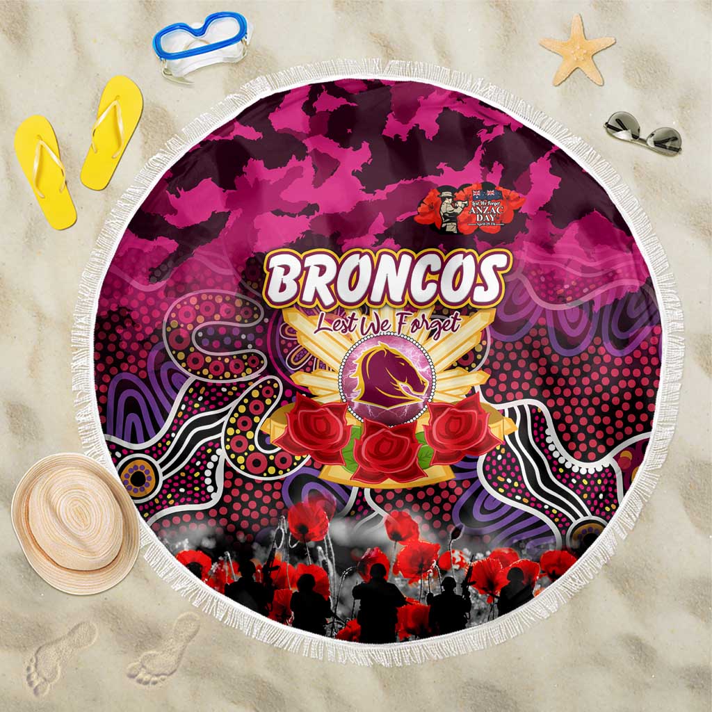 Broncos ANZAC Day Beach Blanket Australian Army - Lest We Forget