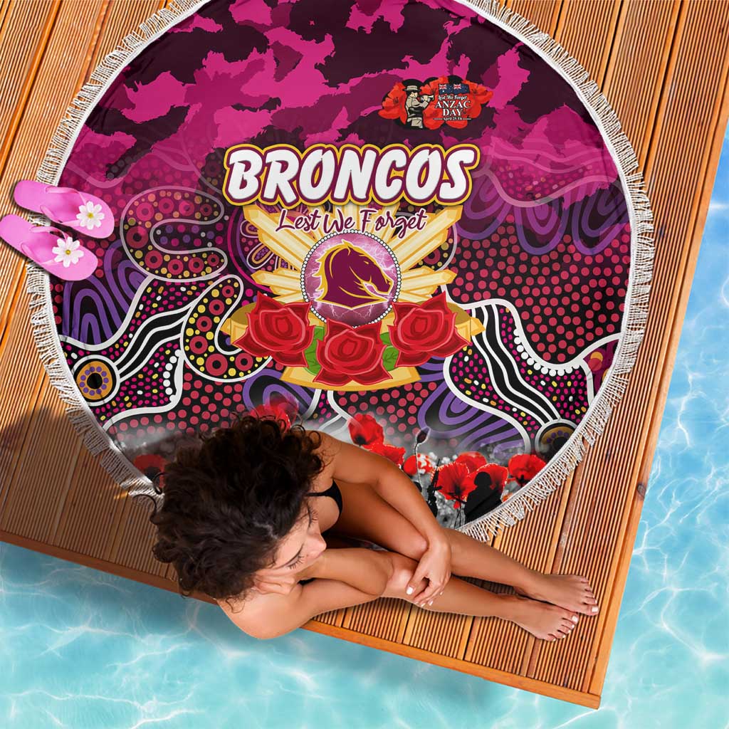Broncos ANZAC Day Beach Blanket Australian Army - Lest We Forget