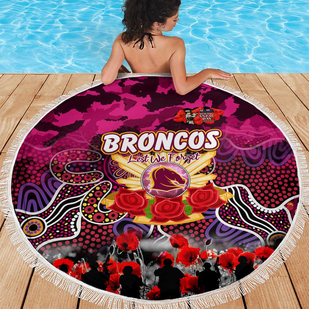 Broncos ANZAC Day Beach Blanket Australian Army - Lest We Forget