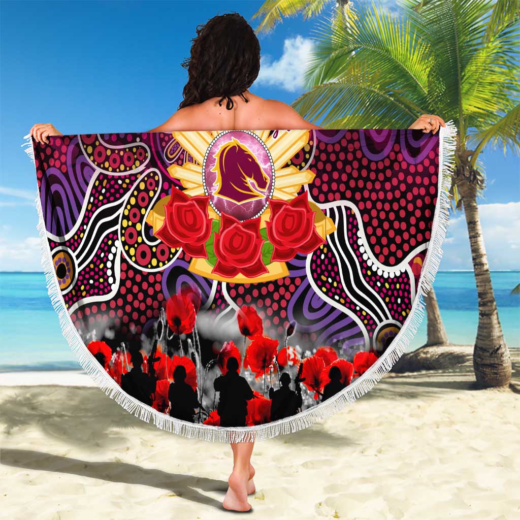 Broncos ANZAC Day Beach Blanket Australian Army - Lest We Forget