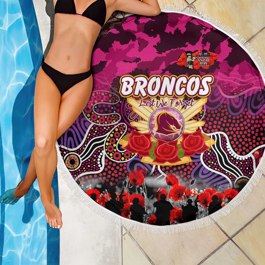 Broncos ANZAC Day Beach Blanket Australian Army - Lest We Forget
