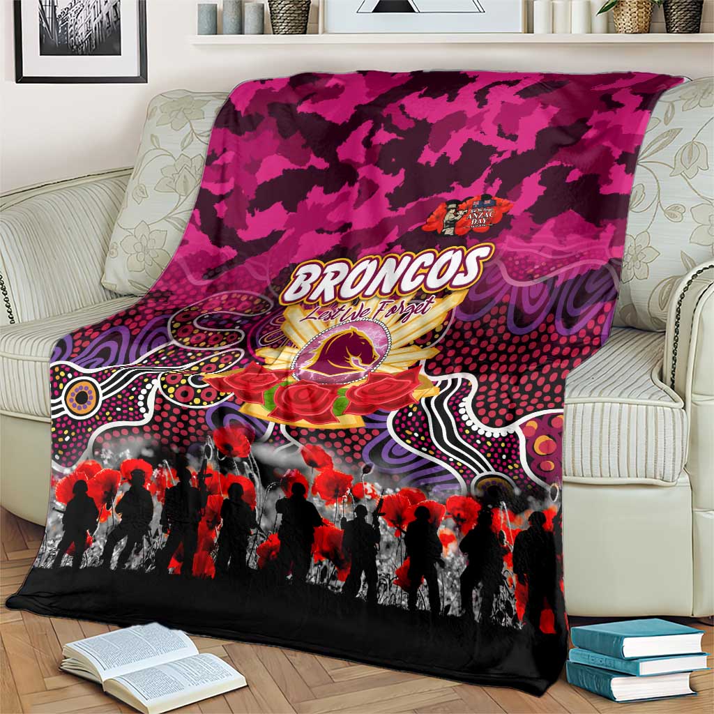 Broncos ANZAC Day Blanket Australian Army - Lest We Forget