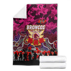 Broncos ANZAC Day Blanket Australian Army - Lest We Forget