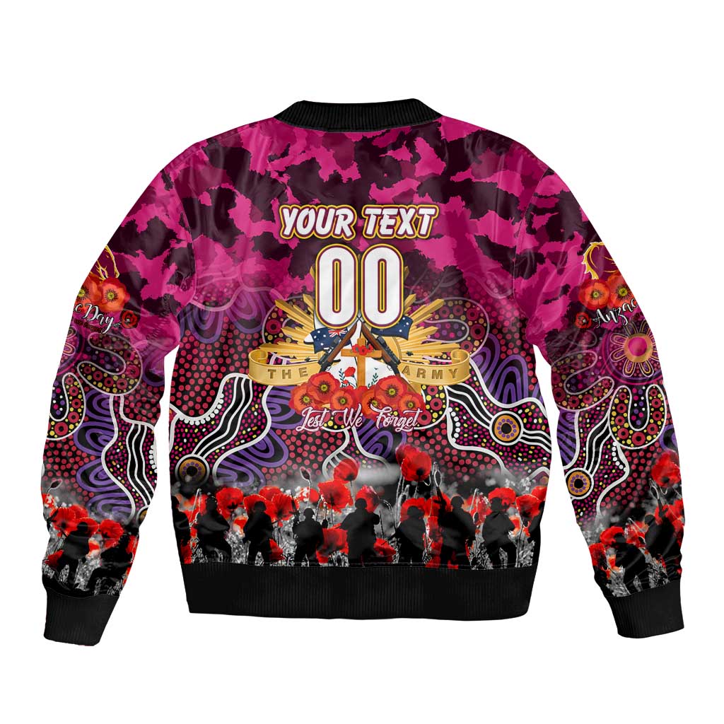 Personalized Broncos ANZAC Day Bomber Jacket Australian Army - Lest We Forget
