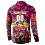 Personalized Broncos ANZAC Day Button Sweatshirt Australian Army - Lest We Forget