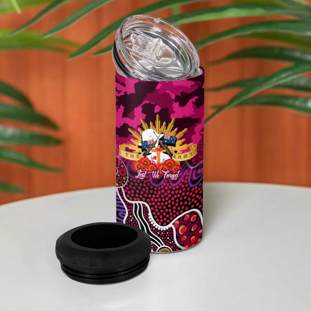 Personalized Broncos ANZAC Day 4 in 1 Can Cooler Tumbler Australian Army - Lest We Forget