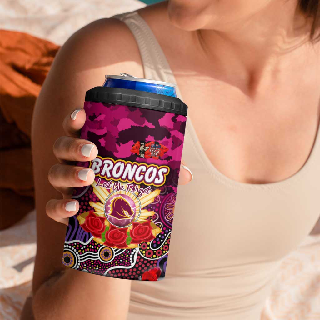 Personalized Broncos ANZAC Day 4 in 1 Can Cooler Tumbler Australian Army - Lest We Forget