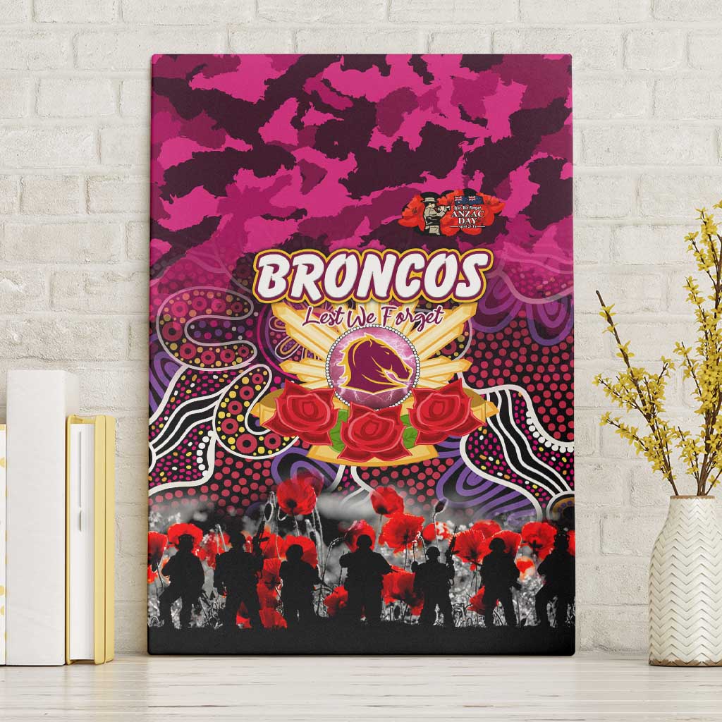 Broncos ANZAC Day Canvas Wall Art Australian Army - Lest We Forget