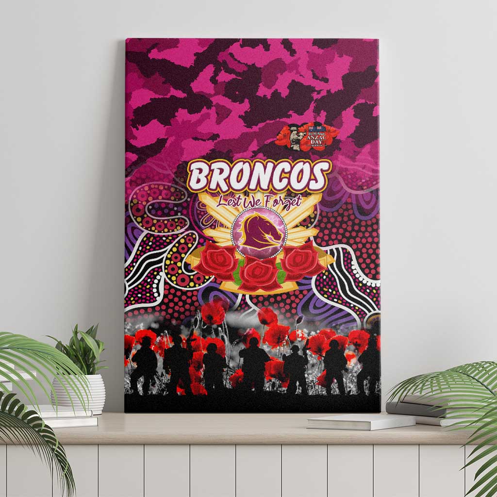 Broncos ANZAC Day Canvas Wall Art Australian Army - Lest We Forget