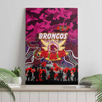 Broncos ANZAC Day Canvas Wall Art Australian Army - Lest We Forget