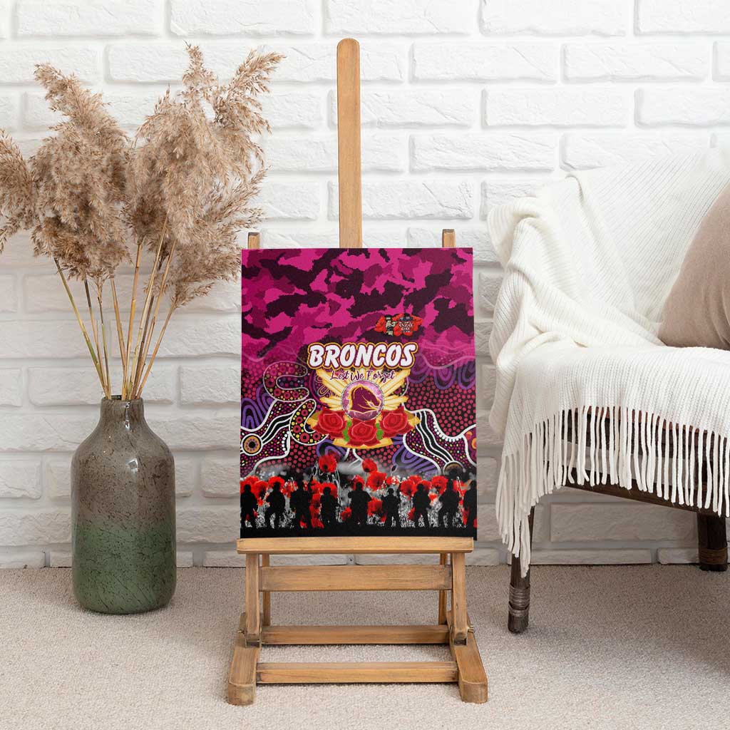 Broncos ANZAC Day Canvas Wall Art Australian Army - Lest We Forget