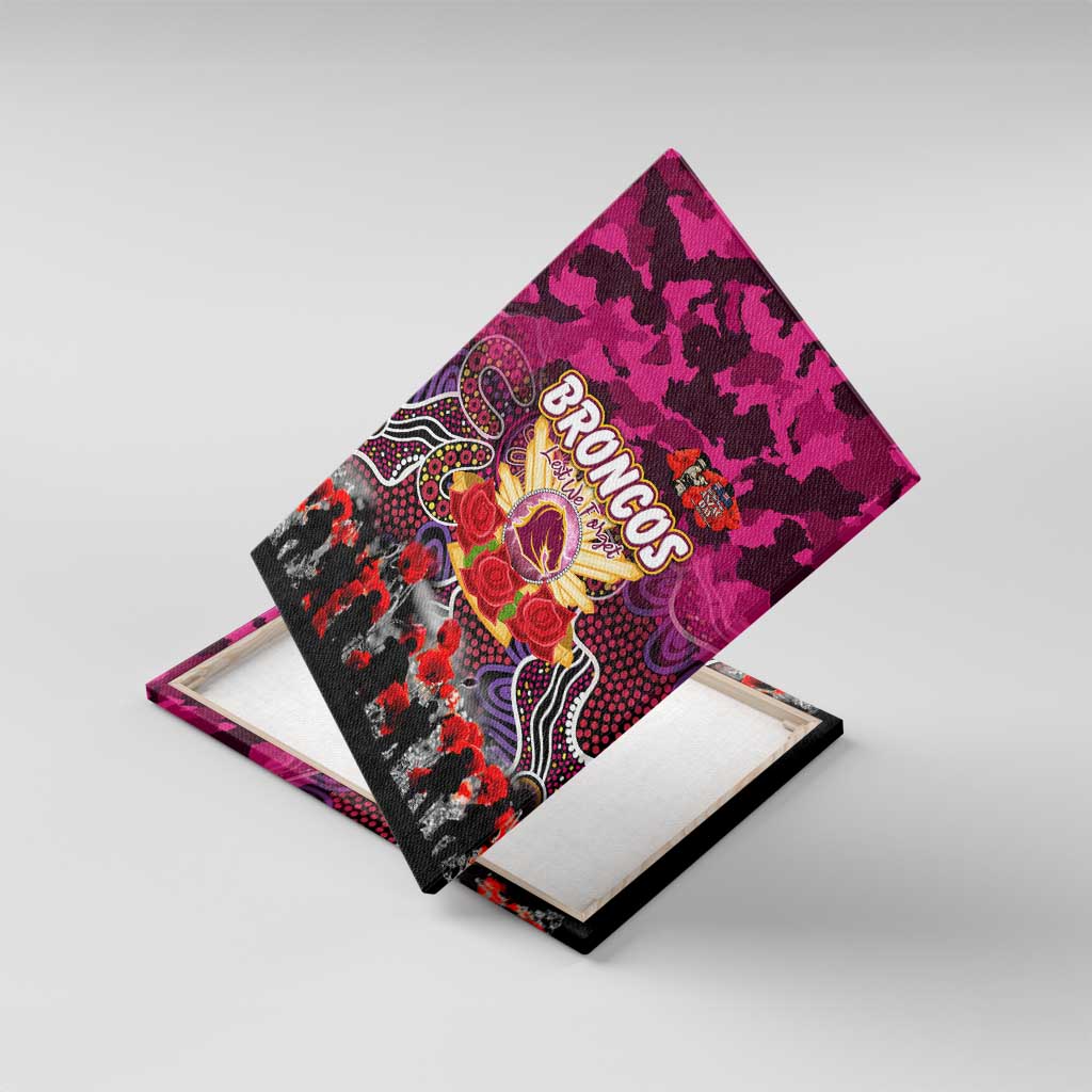 Broncos ANZAC Day Canvas Wall Art Australian Army - Lest We Forget