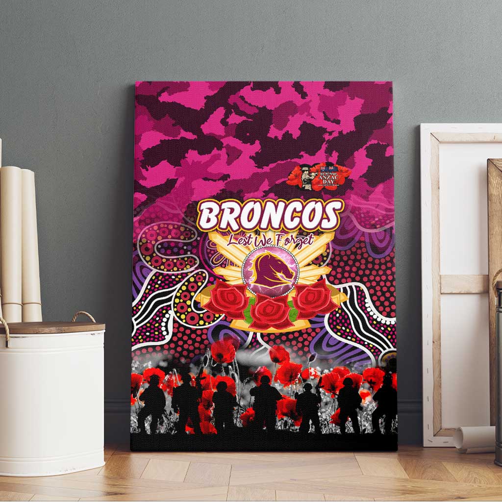 Broncos ANZAC Day Canvas Wall Art Australian Army - Lest We Forget