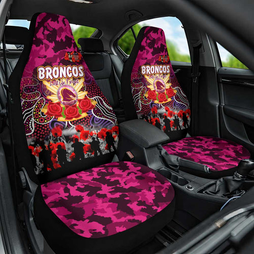 Broncos ANZAC Day Car Seat Cover Australian Army - Lest We Forget