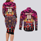 Personalized Broncos ANZAC Day Couples Matching Long Sleeve Bodycon Dress and Long Sleeve Button Shirt Australian Army - Lest We Forget