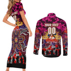 Personalized Broncos ANZAC Day Couples Matching Short Sleeve Bodycon Dress and Long Sleeve Button Shirt Australian Army - Lest We Forget