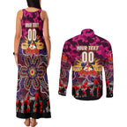 Personalized Broncos ANZAC Day Couples Matching Tank Maxi Dress and Long Sleeve Button Shirt Australian Army - Lest We Forget