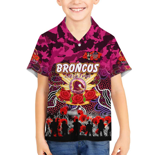 Personalized Broncos ANZAC Day Family Matching Long Sleeve Bodycon Dress and Hawaiian Shirt Australian Army - Lest We Forget