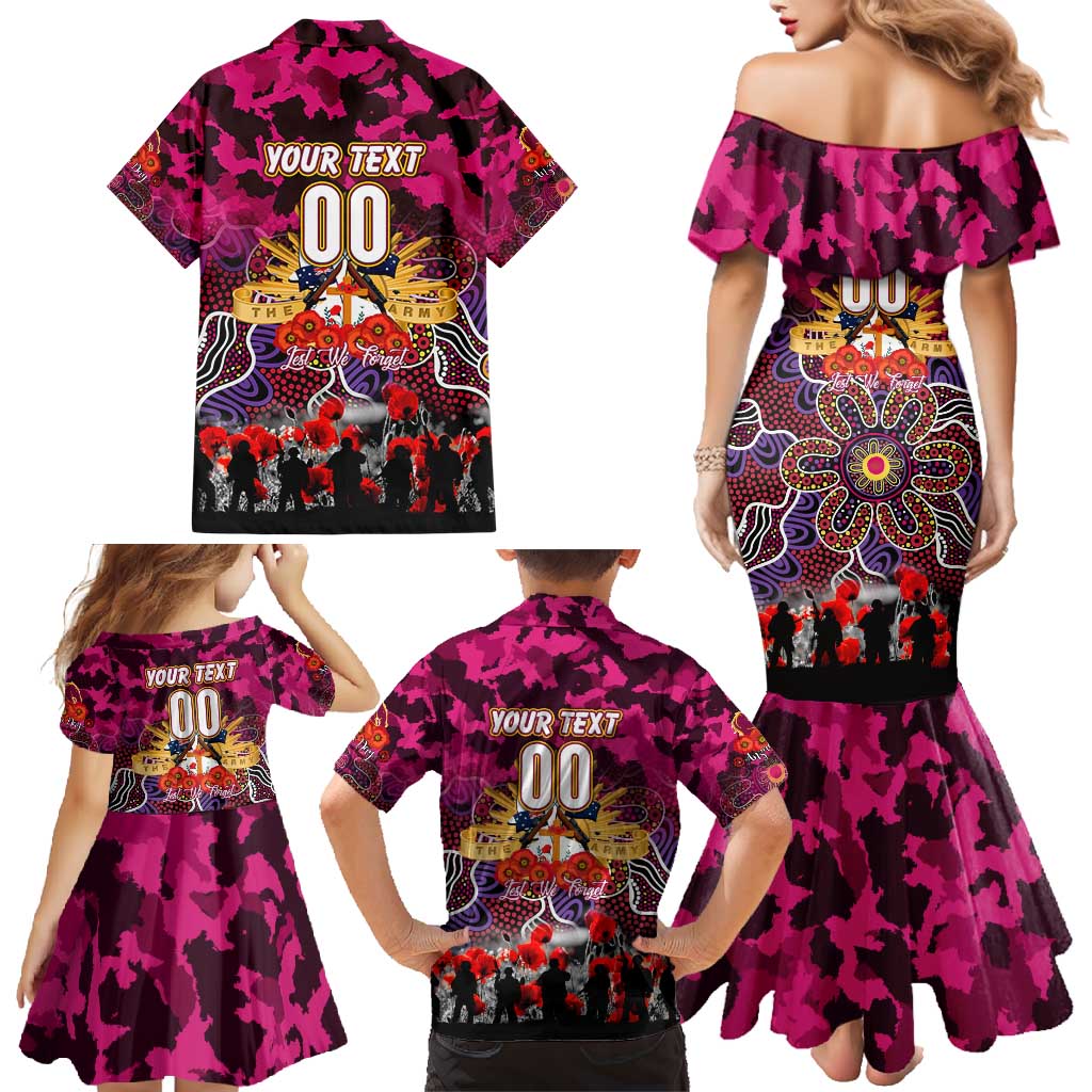 Personalized Broncos ANZAC Day Family Matching Mermaid Dress and Hawaiian Shirt Australian Army - Lest We Forget